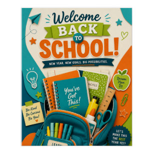 Helle, farbenfrohe Klassenzimmer-Wandkunst Poster