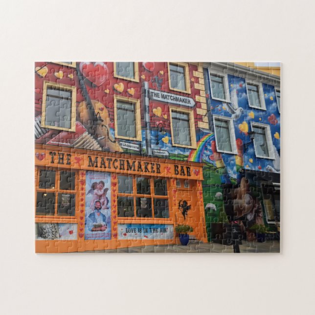 Helle farbenfrohe Matchmaker Pub, Irland Puzzle (Horizontal)