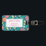 Helle, farbenfrohe Muscheln und Algenmuster Gepäckanhänger<br><div class="desc">Zeigen Sie Ihren Stil mit diesem handgezeichneten Design vor und hinter dem Tag. Fügen Sie Ihren eigenen Text hinzu,  damit er glänzt! Karo in meinem Shop für mehr passende Schlüsselanhänger,  Visitenkarten,  Handtücher,  Aufkleber und mehr!</div>