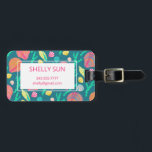 Helle, farbenfrohe Muscheln und Algenmuster Gepäckanhänger<br><div class="desc">Zeigen Sie Ihren Stil mit diesem handgezeichneten Design vor und hinter dem Tag. Fügen Sie Ihren eigenen Text hinzu,  damit er glänzt! Karo in meinem Shop für mehr passende Schlüsselanhänger,  Visitenkarten,  Handtücher,  Aufkleber und mehr!</div>