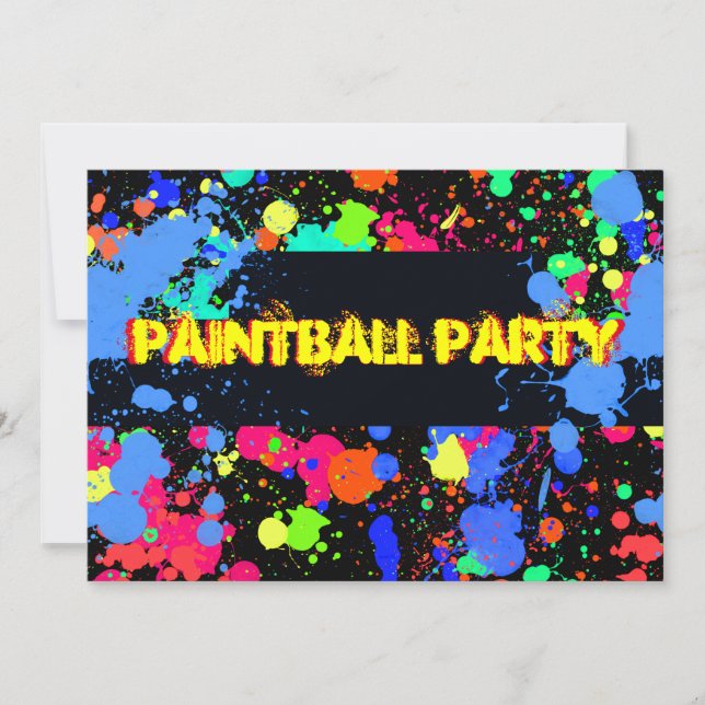 Helle, farbenfrohe Nebel, Paintball-Party Einladun Einladung (Vorderseite)