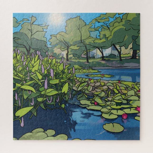 Helle, farbenfrohe Pop-Art-Illustration eines Koi- (Vertikal)