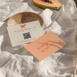 Helle farbenfrohe Retro Gezeichnet Ribbon QR Code  RSVP Karte