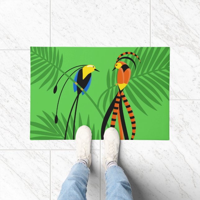 Helle, farbenfrohe Vögel des Paradieses Fußmatte (Indoor)