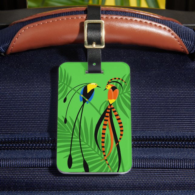 Helle, farbenfrohe Vögel des Paradieses Gepäckanhänger (Vorderseite Insitu 2)