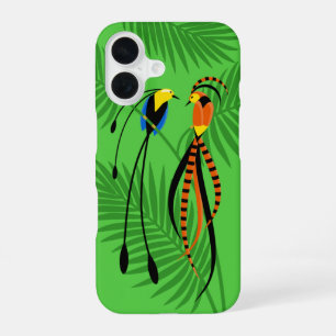Helle, farbenfrohe Vögel des Paradieses iPhone 16 Hülle