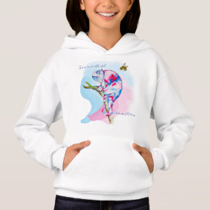 Helle, farbenfrohe Wasserfarbe Chamäleon und Biene Hoodie
