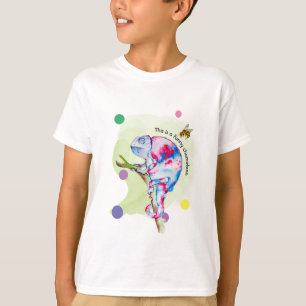Helle, farbenfrohe Wasserfarbe Chamäleon und Biene T-Shirt