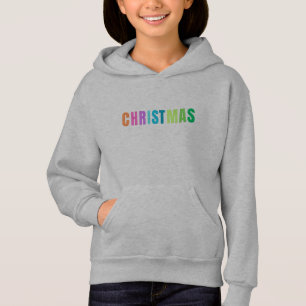Helle, farbenfrohe Weihnachten Moderne Text Girl's Hoodie