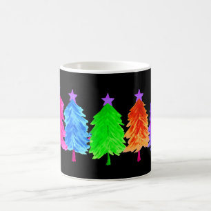 Helle, farbenfrohe Weihnachtsbäume Kaffeetasse