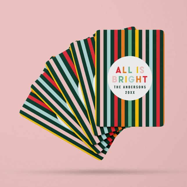 Helle farbenfrohe Weihnachtsfamilie Square Sti Spielkarten (Von Creator hochgeladen)