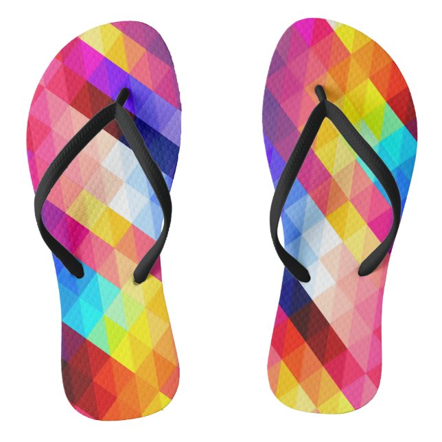 Helle Farbige Abstrakte Geometrische Muster Flip Flops (Fußbett)