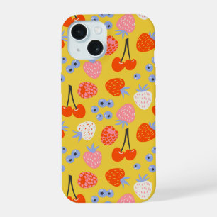 Helle Farbige Beeren Frucht Muster iPhone 15 Hülle