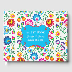 Helle farbige Blume Hochzeitshaus Gästebuch