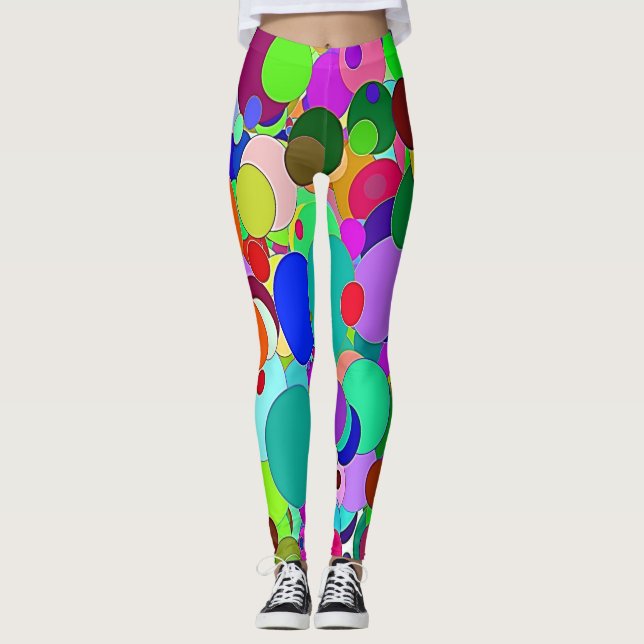 Helle, farbige Kreise Leggings (Vorderseite)