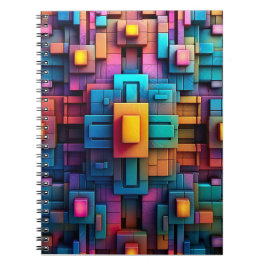 Helle, farbige Minimalistische geometrische Formen Notizblock