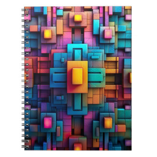 Helle, farbige Minimalistische geometrische Formen Notizblock