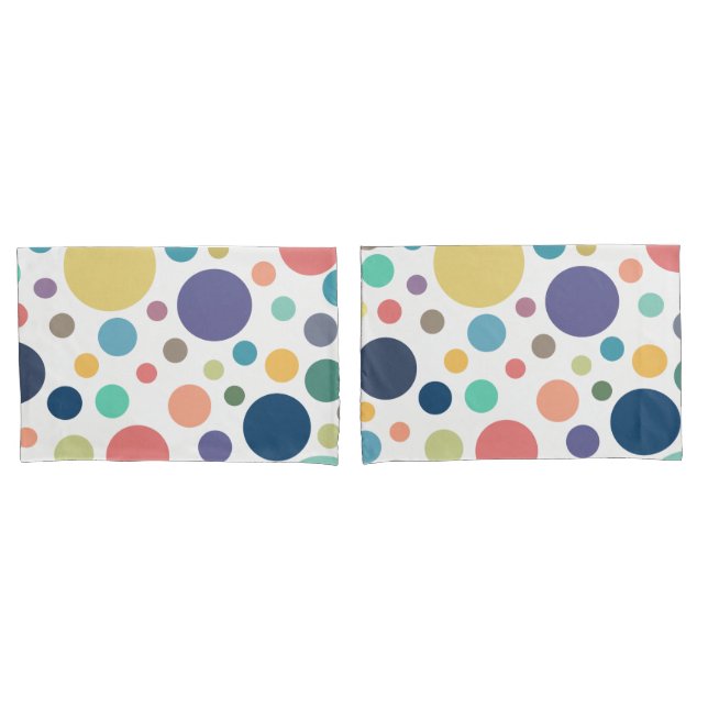 Helle, farbige Polka-Punkte Kissenbezug (Vorderseite-Set)