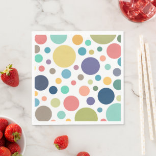 Helle, farbige Polka-Punkte Serviette