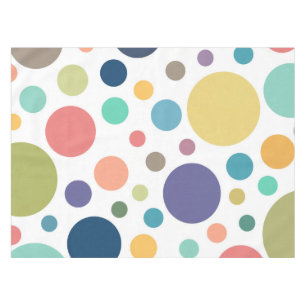 Helle, farbige Polka-Punkte Tischdecke