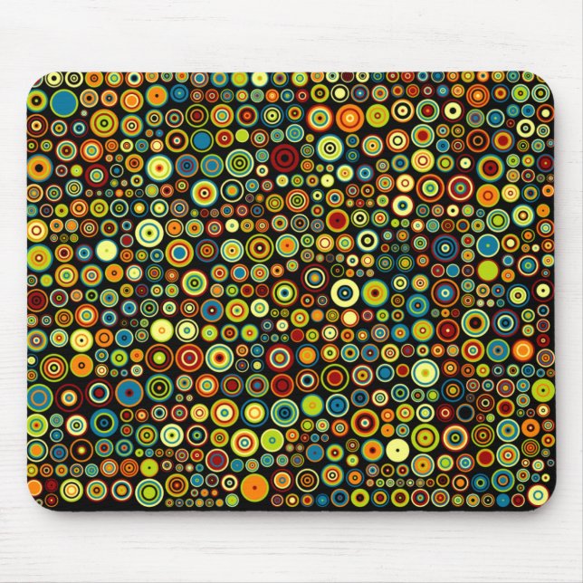 Helle farbige Punkte in der modischen Retro Art Mousepad (Vorne)