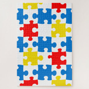 Helle Farbige Puzzle-Teile Muster