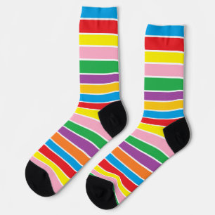 Helle Farbige Regenbogen-Gestreift Socken
