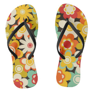 Helle Farbige Retro Süße Blumenmuster Flip Flops