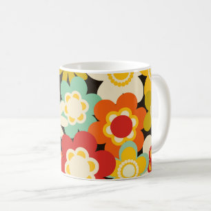 Helle Farbige Retro Süße Blumige Muster Kaffeetasse