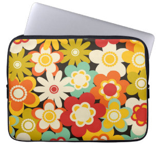 Helle Farbige Retro Süße Blumige Muster Laptopschutzhülle