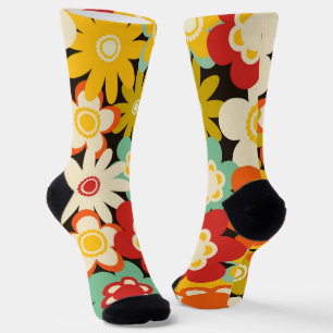 Helle Farbige Retro Süße Blumige Muster Socken