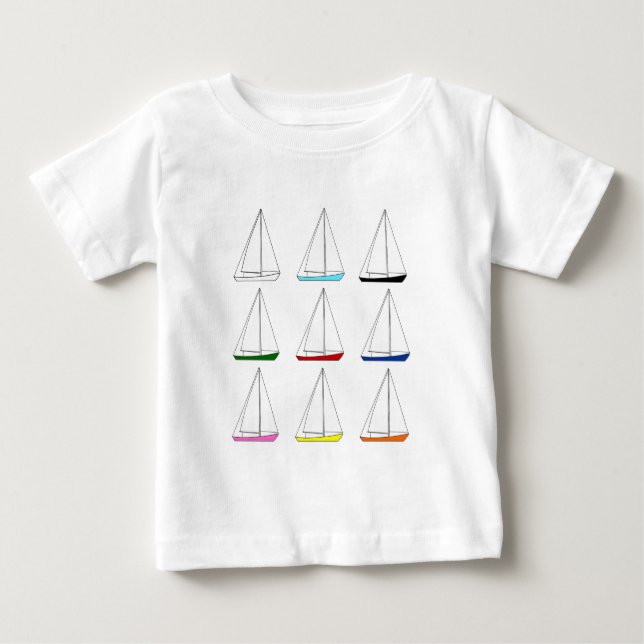 Helle farbige Segelboote Baby T-shirt (Vorderseite)
