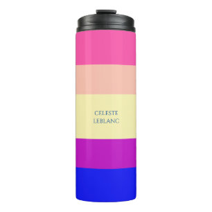 Helle Farbige Streifen-Sommer- Thermosbecher