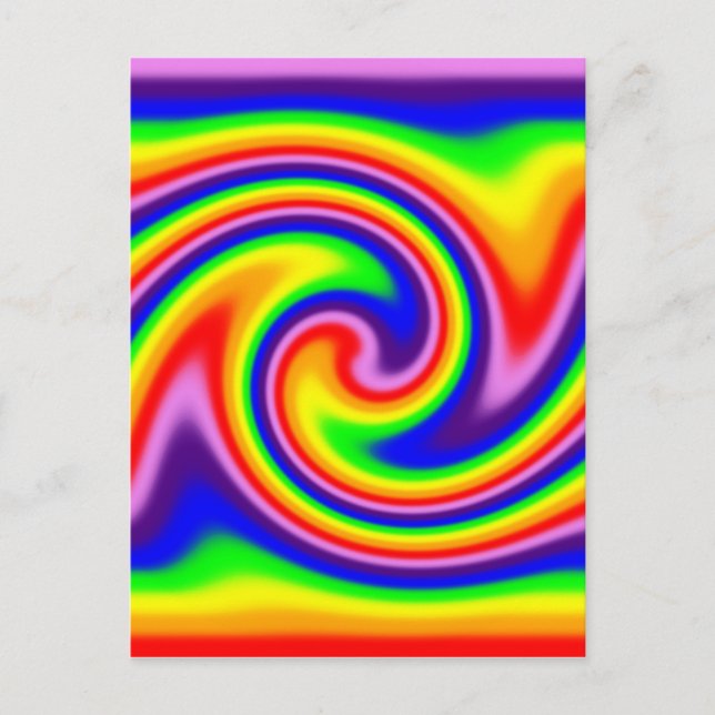 Helle, farbige Swirl Rainbow Pride Swirl Postkarte (Vorderseite)