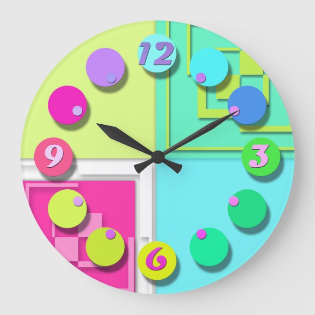 Helle, farbige Uhr (Vorderseite)