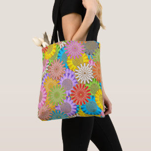 Helle Farbige Unruhige Chaotische Hippie-Blumen-Mu Tasche