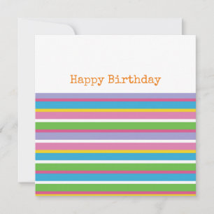 Helle Farbstreifen GLÜCKLICH BIRTHDAY Moderne Prep Karte
