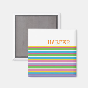 Helle Farbstreifen NAME Moderner Sommerspass Anges Magnet