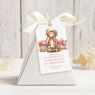 Helle Fee 8. Geburtstag Florales Rosa Geschenktüte Geschenkanhänger