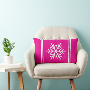 Helle Ferien Rosa Racing Streifen Schneeflocke Lendenkissen