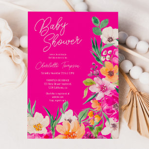 Helle, fette Blume Drehbuch Babydusche Einladung
