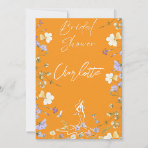 Helle, fette Blume-Schrift Bridal Einladung