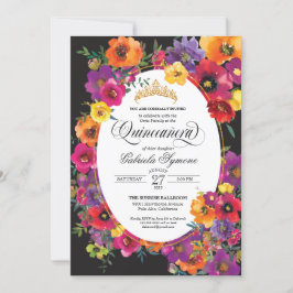 Helle Fiesta Blume Aquarell Flora Quinceañera Einladung