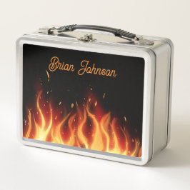 Helle Flammen Metall Brotdose