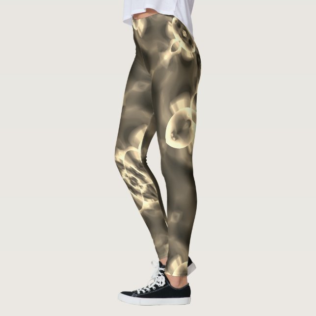 Helle Flecken und Formen in Beigetönen Leggings (Links)