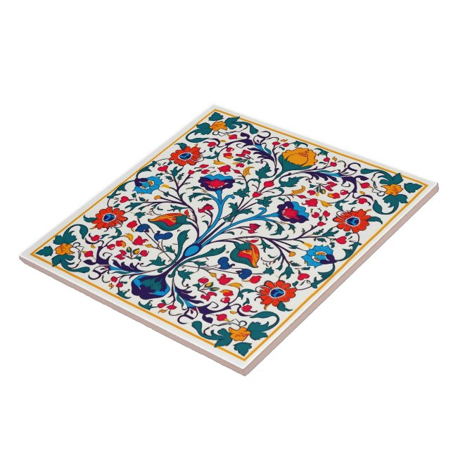 Helle Floral Azulejo Keramik Tile. Fliese (Seite)