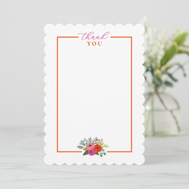 Helle Floral Baby Dusche Dankeskarte (Stehend Vorderseite)