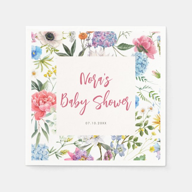 Helle Floral Baby Dusche Serviette (Vorderseite)