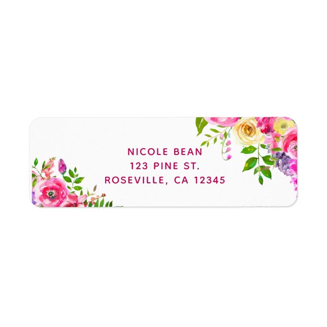 Helle floral Bold rosa Frühling Botanische Hochzei (Vorne)