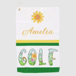 Helle Floral Monogram Golf Handtuch